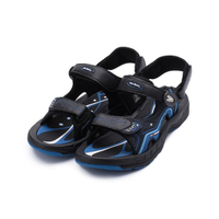 皮爾卡登 磁釦彈力運動涼鞋 黑藍 男鞋