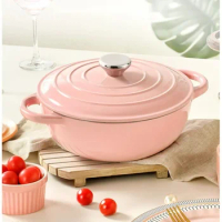 Cast Iron Enamel Soup Pot Thermal Insulation Cooking Pots Multifunctional Kitchen Utensils Exquisite Household Non Stick Pan