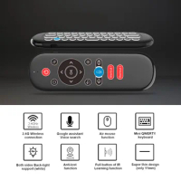W1 Plus 2.4G Wireless with Voice Control IR Learning Gyroscope Air Mouse Remote for Android Window OS TV BOX