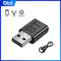 USB Bluetooth Receiver Transmitter Car Bluetooth 5.0 Audio Adapter TV Computer Wireless Bluetooth 2-in-1 Converter Plug and Play