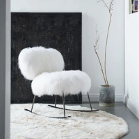 Nordic creative rocking chair, simple bedroom, living room, single person leisure sofa chair, plush chair Sofa chair
