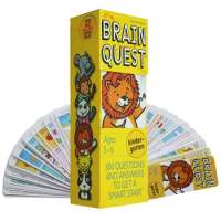 1Pack/Lot Brain Quest for Kindergarten Intelligence Development Card Book For Ages 5-6 Years Old 300 Questions And Answers Cards