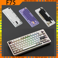 FURYCUBE F75 Mechanical Keyboard CNC Aluminum Alloy Tri-mode Wireless Bluetooth Knob RGB Hot Swap Gmaer Pc Gaming Keyboard