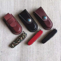 1 Piece Custom Hand Made Leather Pouches Sheath for 91mm Victorinox Swiss Army Knife