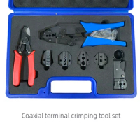 Coaxial Terminal Crimping Tool Kit Stripping Cutting Combined Tool Set For RG58 59 62 Coax Cable