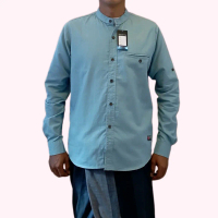 Baju Kemeja Nyaman bahan Katun adem,tebal,lembut / Kemko kurta Biru Wardah outfit Katun