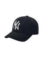 韓國MLB帽 大標白色字母NY男女同款黑色棒球帽子3ACP0802N-50BKS（9986）