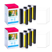 2 Boxes High Quality Glossy Photo Paper Compatible for Canon SELPHY CP1300 CP1200 KP-108IN 3 Ink Cassette 108 Sheets 4 x 6 Paper