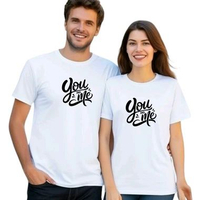 Kaos You Me Dewasa Pasangan Couple Pria Wanita Lengan Pendek Panjang(HARGA SATUAN/COD) S putih pende
