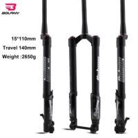 BOLANY Inverted Fork Damping Adjustable BOOST Thru Axle Air Suspension 130mm Travel 26/27.5/29 Inch mtb Tapered Tube Fork