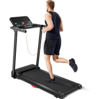 UMAY Foldable Treadmills for Home, Quiet Folding Treadmill with Silicone Shock Absorption, Heart Rate Monitor