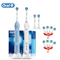 Oral B Electric Toothbrush Pro2000 4000 Rotation Clean Teeth Tooth Brush with Pressures Sensor 3D Teeth Clean Extra 8 Refills