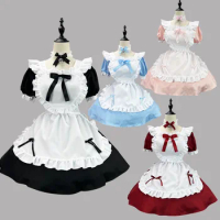 Women Maid Dress Cosplay Costume Uniform Japan Anime Coffee Bar Lady Outfit French Apron Servant Set Sexy New