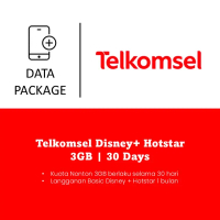 Paket Mobile Data Telkomsel - Telkomsel Disney+ Hotstar 3GB | 30 Days