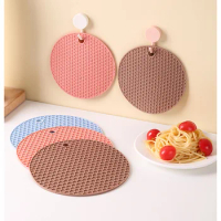 4pcs,Circular Silicone Trivet Mat Hot Pot Heat Insulation Pad Multi-Function Cellular Silicone Hot Pad Non-Slip Placemats