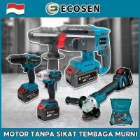 ECOSEN Impact Drill Bor Listrik Cordless Mesin Gerinda Tangan dan Hammer Drill Kotak Alat Portabel S