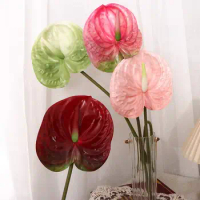 1 PCS Beautiful DIY Fake Anthurium Elegant Creative Faux Bouquet Simple Real Touch Artificial Flowers