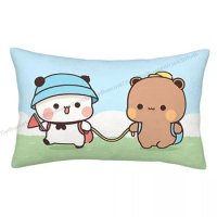 Couple Picnic Polyester Pillowcase Bubu and Dudu Anime Sofa Decorative Washable Pillow Cover Pillowcase