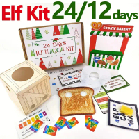 Kit Elf 24 Hari dengan 24 Alat Peraga Elf & 12 Aktiviti Elf - Kalendar Kiraan Mundur Elf Krismas den