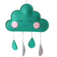 Ins Style Kids Room Decorative Felt Cloud Raindrop Pendant Wall Hanging Ornaments Baby Tent Nursery Decor Photo Props