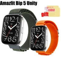 3in1 Band For Amazfit Bip 5 Unity Smart watch Strap Nylon Soft Bracelet Bands Belt Screen Protector film
