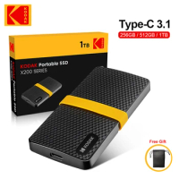 KODAK X200 External SSD Hard Drive HD Externo USB 3.1 GEN 2 Portable SSD 256GB Mini PSSD for Laptops Desktop PS4 PS5