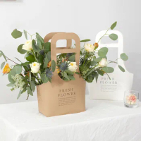 Christmas Gift Wrapping Bags With Handle Wedding Birthday Party Favor Gift Kraft Paper Package Bags Food Flower Storage Bag