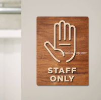 Staff Only Sign Unik Kayu| Signage Staff Only Unik | Papan Kayu