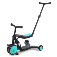 【Babybabe】三合一平衡三輪車附手拉桿-三色可選(平衡車、滑步車)