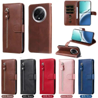 For OPPO A3 PRO 5G Luxury Zipper Leather Case Flip Retro Skin Wallet Book Card Holder Full Cover For OPPO A3PRO 5G Phone Bags