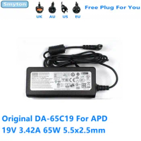 Original AC Adapter Charger For APD DA-65C19 19V 3.42A 65W DA-65A19 PA-1650-66 Monza T100 T200 INTEL NUC Monitor Power Supply