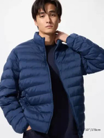 UNIQLO Jaket Winter PUFFTECH Jacket Pria kerah tegak BLUE M