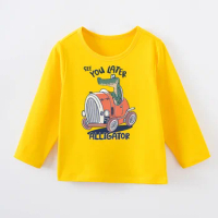 Children's Clothing Boys And Girls Cute Cartoon Crocodile Comfortable Round Neck Spring And Autumn Long Sleeved Baby T-Shirt
