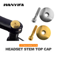 Wanyifa Bicycle Headset Cap for 1 1/8" Tube Stem Top Titanium Alloy Lid Cover With Bolt M6*35mm