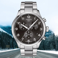 【TISSOT 天梭 官方授權】CHRONO XL 韻馳系列 三眼計時腕錶 / 45mm 禮物推薦 畢業禮物(T1166171105701)