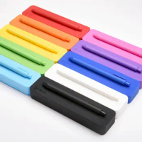 KACO Pure &amp; Silicone Stationery Box Set (Pencil Case+1 Black Gel Pen) Storage Box Anti-static Protect Pencils