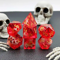 7pcs/set Resin Dices Polyhedral Dice Set Table Games Accessory D6 D8 D10 D12 D20 For D&amp;d DND For Board Card Game Math Games