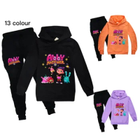 Cartoon Hoodie Abby hatcher Fashion Girls Graphic Anime Street Clothing Casual Cartoon Pullover+Trousers 2pcs Set Kids Clothes