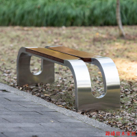 免運 開立發票 長椅 公園長椅 戶外長椅 庭院椅公園椅戶外長條不銹鋼長凳子防腐塑木室外廣場椅園林庭院休閑座椅