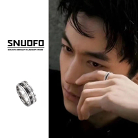 SNUOFO cincin titanium steel pria premium - ring roman number rotate diamond cowok keren trendy keki