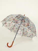 沛欣雨傘女 新款印花泡泡傘拱形傘芭蕉葉豹紋鳥自動長柄傘透明傘