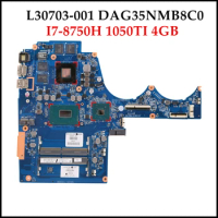 Quality L30703-001 For HP 15-AX Series Laptop Motherboard DAG35NMB8C0 TPN-Q173 board I7-8750H DDR4 GTX1050TI 4GB