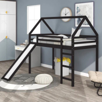 Twin Size House Bed Wood Bed with Two Drawers - Great Space Saver for Kids' Room