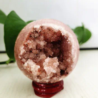 Brazil Natural Pink Amethyst Geode Crystal Sphere Stone Ball Room Decor Gemstones Amethyste Chakras Healing Crystals Decoration