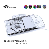Bykski Water Block use for MSI RTX2070 GAMING Z 8G/ RTX2070 ARMOR/ Full Cover Copper Radiator Block/3PIN 5V RGB / 4PIN 12V A-RGB