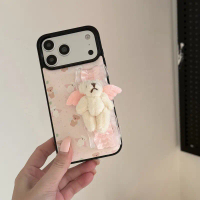 ปลอกโทรศัพท์แบบสายรัดข้อมือหมีเท็ดดี้แองเจิล สำหรับ iPhone17pro iPhone16 pro ip15/14 iPhone14 PRO MA