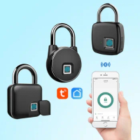 Tuya Smart Home Fingerprint padLock Bluetooth Safe Padlock Door Lock Keyless USB Rechargeable Quick Unlock Zinc alloy Lock