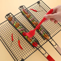 Barbecue Cages Barbecue Grill Grate Camping Picnic Cookware Outdoor BBQ Campfire Grill Grid Hot Dog Cage Mini Barbecue Cage