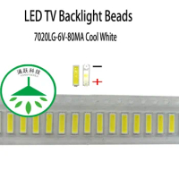 100Pcs/lot Maintenance of led tv backlight 6v 80ma 7020 lamp beads cold white light applicable lg screen