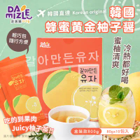 【DAMIZLE】韓國進口 蜂蜜黃金柚子醬800g（10包入/隨手包/沖泡/柚子茶/水果茶）-3盒